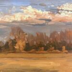 Michael Doyle, Signs of Winter, 2023, Oil on board, 6 x 15 ½ inches