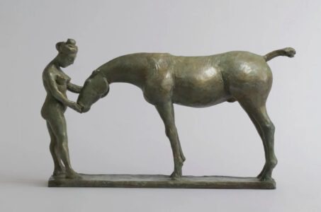 Olivia Musgrave, A Private Moment, Bronze, 13 x 22 ¾ x 5 ½ inches, Edition of 9