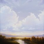 Victoria Adams, Clouds at Dusk, 2022, Oil on linen panel, 12 x 12 inches