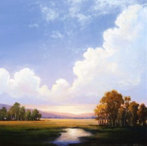 Victoria Adams, Distant Glow, 2022, Oil on linen panel, 8 x 8 inches