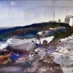 SOLD - Andrew Wyeth (1917-2009), Island Dawn, 1941, Watercolor. 18 x 29 ½ inches - SOLD -