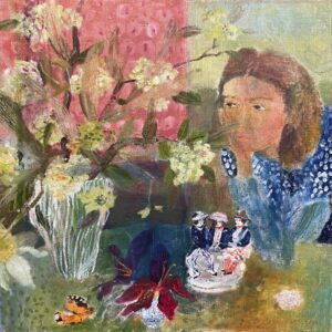 Elizabeth Endres, Things to Ponder (SOLD), 2023, Oil on canvas, 18 x 18 inches