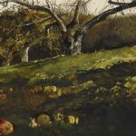 Andrew Wyeth (1917-2009), Apple Orchard, 1963, Watercolor and oil on paper, 11 ½ x 17 ¼ inches
