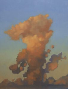 Francis DiFronzo, As on Earth, 2023, Oil over watercolor and gouache on panel, 22 x 17 inches