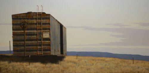 Francis DiFronzo, Brother of Sleep, 2023, Oil over watercolor and gouache on panel, 36 x 72 inches