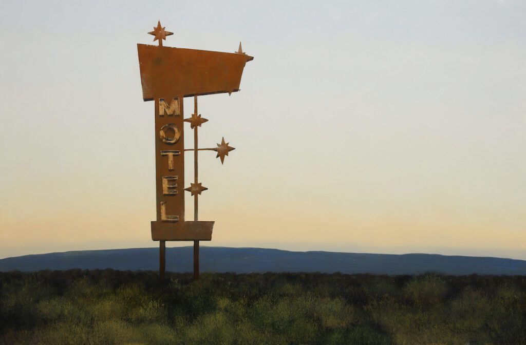 Francis DiFronzo, Desert Stars (Part 2), 2023, Oil over watercolor and gouache on panel, 24 x 30 inches