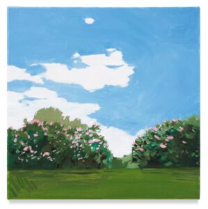 Isca Greenfield-Sanders, No Name (Landscape), 2019, Mixed media oil on canvas, 14 x 14 inches