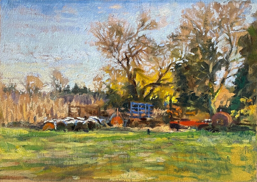 Michael Doyle, Indian Summer (SOLD), 2023, Oil on board, 7 ¼ x 10 ¼ inches