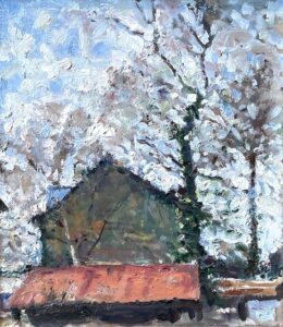 Michael Doyle, Spring Awakening, 2023, Oil on canvas, 7 1/2 x 6 1/2 inches