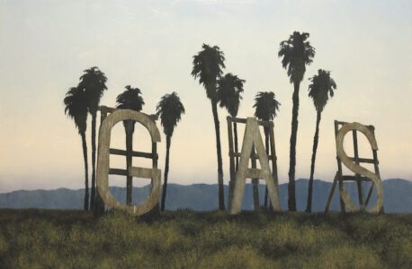 Francis Di Fronzo, Roadside Prophecy, 2023, Oil over watercolor and gouache on panel, 22 x 33 inches