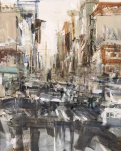Sean Flood, Canal Streets, 2017, Oil on canvas, 60 x 48 inches
