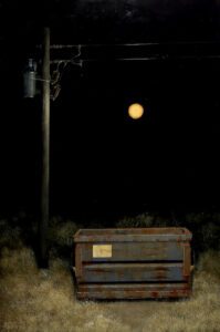 Francis Di Fronzo, The Annunciation (Part 3) (SOLD), 2023, Oil over watercolor and gouache on panel, 33 x 22 inches