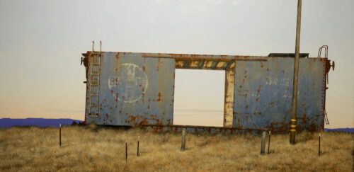 Francis DiFronzo, Western Front (Part 2), 2023, Oil over watercolor and gouache on panel, 36 x 72 inches