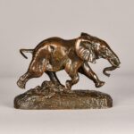 Antoine-Louis Barye (1795-1875), Senegalese Elephant, 1874, Bronze, 5 ¼ x 7 ¾ x 3 inches