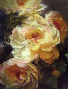 Kurt L. Anderson, Yellow Peonies II, Oil on canvas, 32 x 25 inches, $4,600