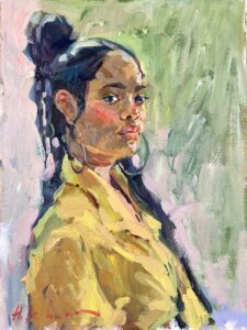 Natalia Andreeva AIS, Girl in Yellow Blouse, Oil, 16 x 12 inches, $1,200