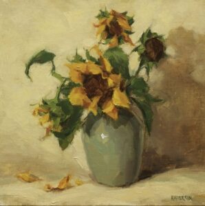 Janet Anderson, Enduring Blooms, Oil on linen panel, 8 x 8 inches - SOLD -