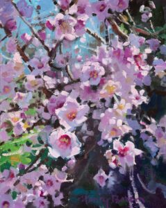 Nancy Boren AIS, Peach Blossoms, Oil on panel, 10 x 8 inches - SOLD -