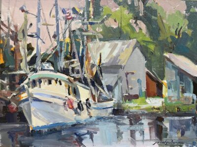 Jacalyn Beam, Happy, Oil on linen panel, 12 x 16 inches - SOLD -