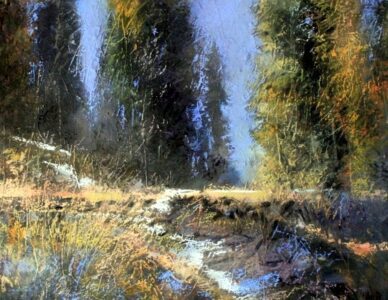 Stan Bloomfield AIS, Early Snow, Soft pastel, 16 x 21 inches, $4,500