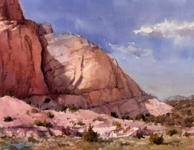 Brienne Brown AIS, Capitol Reef Cliffs, Watercolor, 14 x 18 inches, $2,100