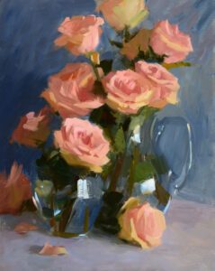 Ken Cadwallader AIS, Fresh Cut Roses, Oil on linen, 20 x 16 inches, $3,900