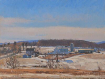 James Coe AIS, February Light Hull Farm, Oil on linen, 18 x 24 inches, $3,800
