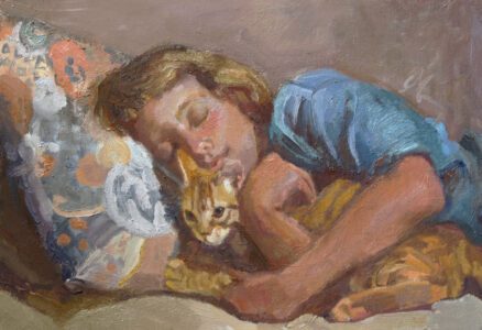 C.M. Cooper AIS, Kitty Comfort, Oil on canvas panel, 12 x 16 inches, $2,200