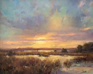 Dee Beard Dean AIS, Golden Light, Oil on linen, 16 x 20 inches, $3,080