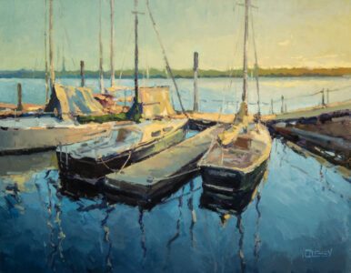 Vlad Duchev, Setting Down, Oil, 14 x 18 inches, $1,700