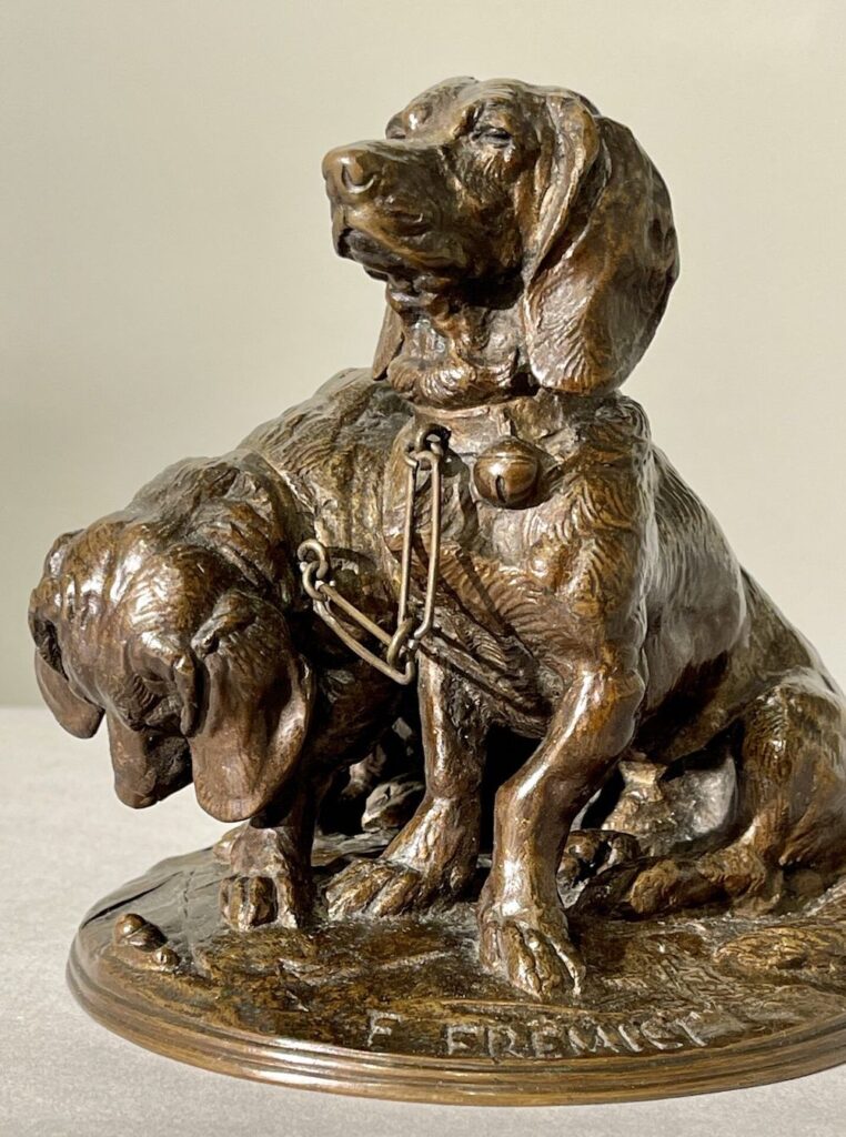 Emmanuel Frémiet (1824-1910), Ravageot et Ravageole, c. 1859, Bronze, 5 ⅝ x 5 ½ x 6 ¾ inches