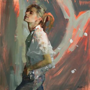 Diane Eugster AIS, Just Breathe, Oil on canvas, 24 x 24 inches, $4,050