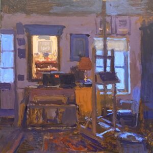 Joseph Gyurcsak AIS, Winter Interior of Studio, Acrylic on panel, 12 x 12 inches, $2,000