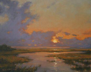 Paula Holtzclaw AIS, Firelight, Oil on linen panel, 16 x 20 inches, $3,900