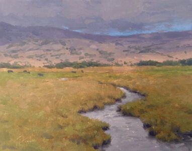 Trevor Howard, Midway Stream, Oil on board, 11 x 14 inches, $850