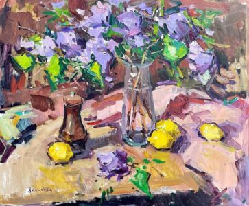 Eric Jacobsen AIS, Still Life with Lilacs, Oil, 20 x 24 inches, $2,900