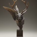 Julia Levitina, Bestia Palantinensis (Rabbit-Bird), Bronze, 21 x 5 x 5 inches, Edition of 8