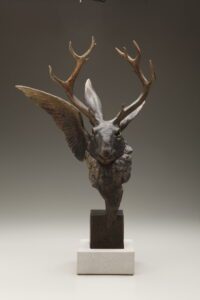 Julia Levitina, Bestia Palantinensis (Rabbit-Bird), Bronze, 21 x 5 x 5 inches, Edition of 8