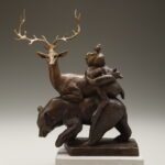 Julia Levitina, Gathering, Bronze, 14 ½ x 7 x 10 inches, Edition of 8