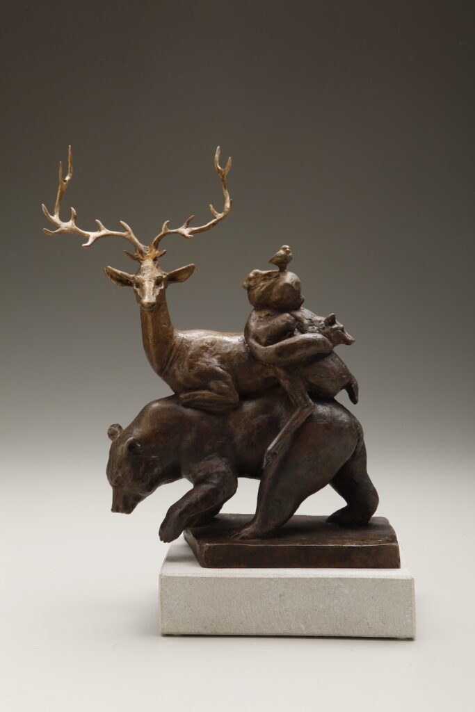 Julia Levitina, Gathering, Bronze, 14 ½ x 7 x 10 inches, Edition of 8