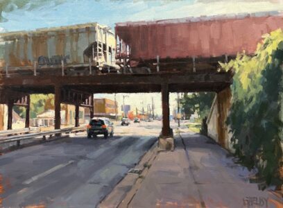 [Winner - Southwest Art Magazine Award of Excellence] Shelby Keefe AIS, Commute, Oil on canvas, 18 x 24 inches, $4,000