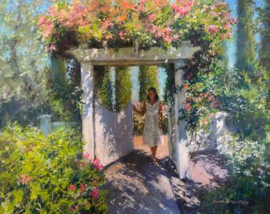 [Winner - Award of Excellence for Pastels] Susan Kuznitsky, Garden Gate, Soft pastel, 11 x 14 inches- SOLD -
