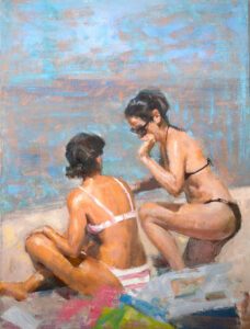 Lei Min AIS, Beach Bliss, Oil on canvas, 24 x 18 inches, $2,500