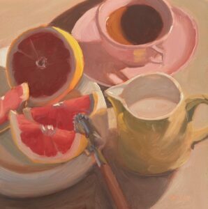 Debbie Mueller, In the Pink, Oil on panel, 11 x 10 - SOLD -