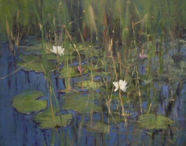 Debra Nadelhoffer AIS, Water Lilies in Marsh Grasses, Oil, 24 x 30 inches, $3,000