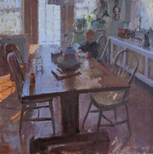 Charles Newman, Sunday Morning Kid Craft, Oil on linen panel, 24 x 24 inches, $2,800