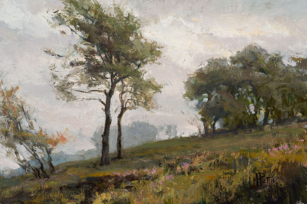 Mary Pettis AIS, Pas de Deux, Oil on linen, 8 x 12 inches, $2,350