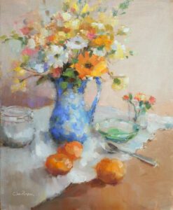 Christine Rapa, Tangelos, Oil on panel, 20 x 16 inches, $1,500