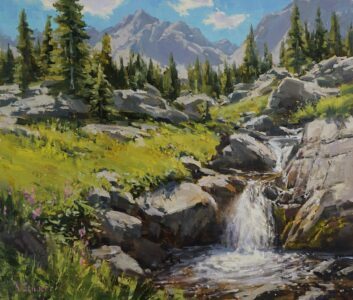 Aaron Schuerr AIS, Off Trail in the Spanish Peaks, Oil on linen, 12 x 14 inches, $1,900