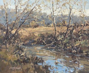 Jerry Smith AIS, Sycamore Segue, Oil on board, 20 x 24 inches, $2,200